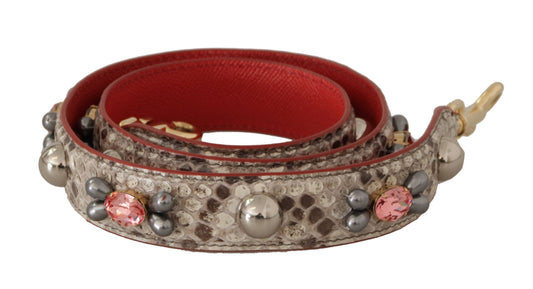 Dolce & Gabbana Beige Exotic Leather Studded Shoulder Strap - ClickThatClicks 