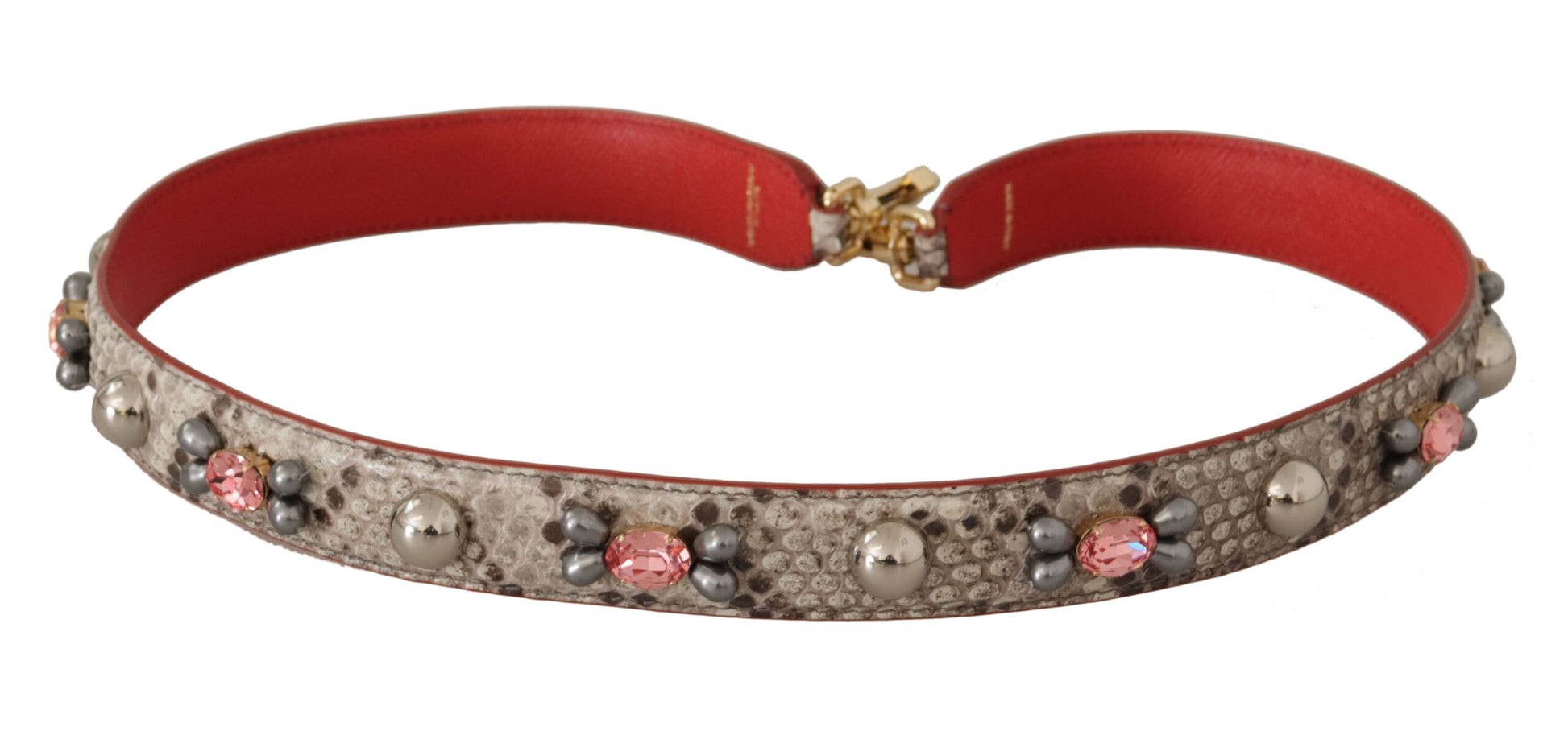 Dolce & Gabbana Beige Exotic Leather Studded Shoulder Strap - ClickThatClicks 