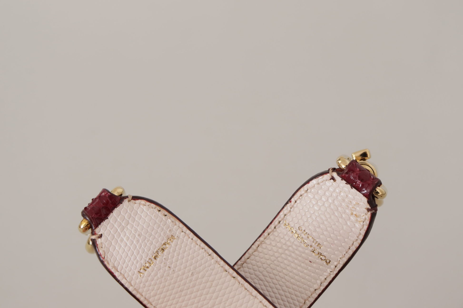 Dolce & Gabbana Bordeaux Leather Crystals Bag Shoulder Strap - ClickThatClicks 