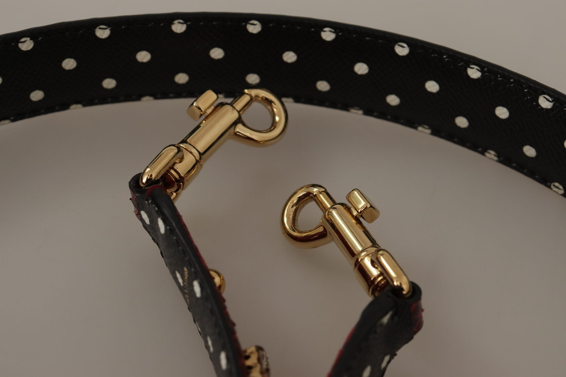 Dolce & Gabbana Red Python Leather Crystals Reversible Shoulder Strap - ClickThatClicks 