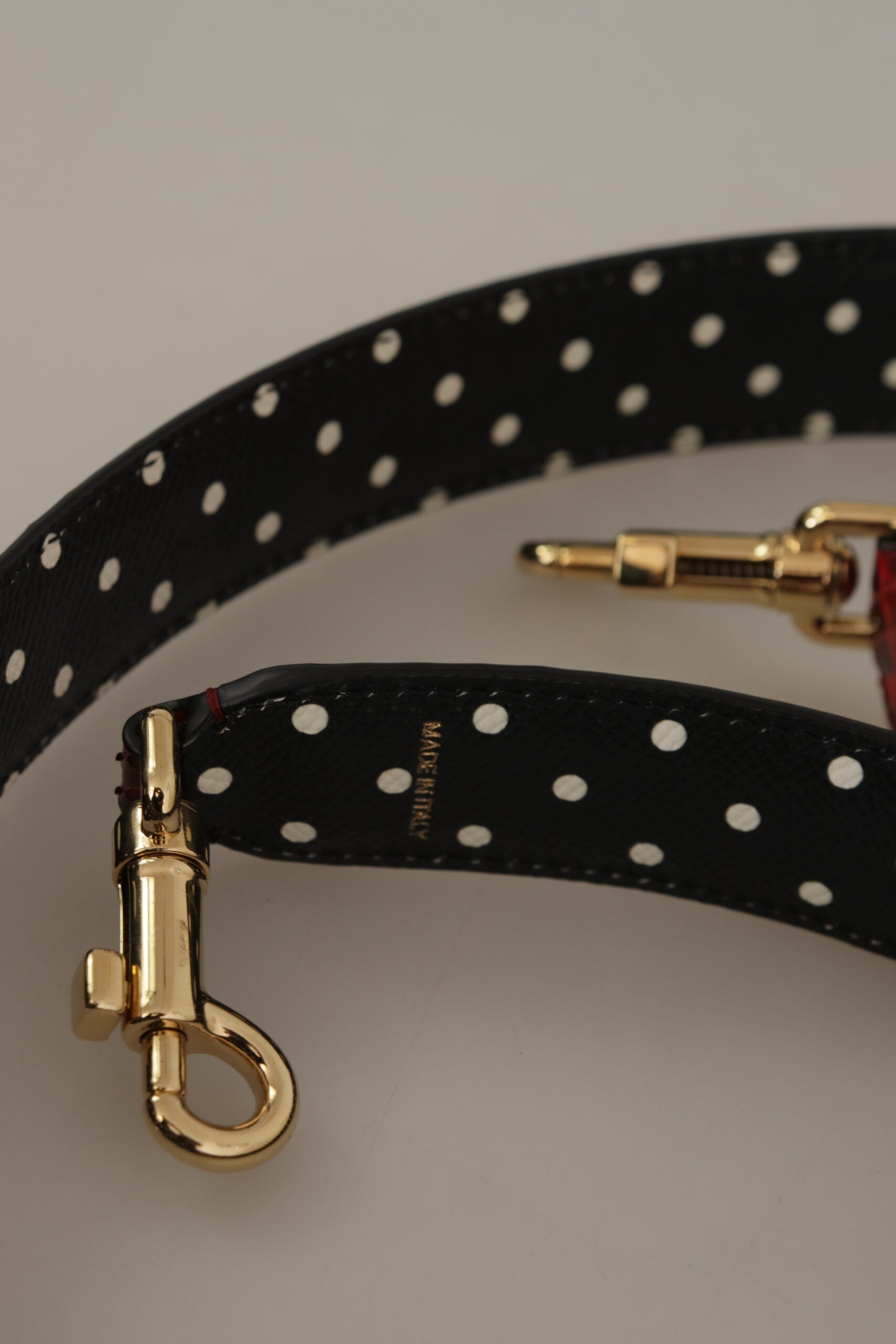 Dolce & Gabbana Red Python Leather Crystals Reversible Shoulder Strap - ClickThatClicks 