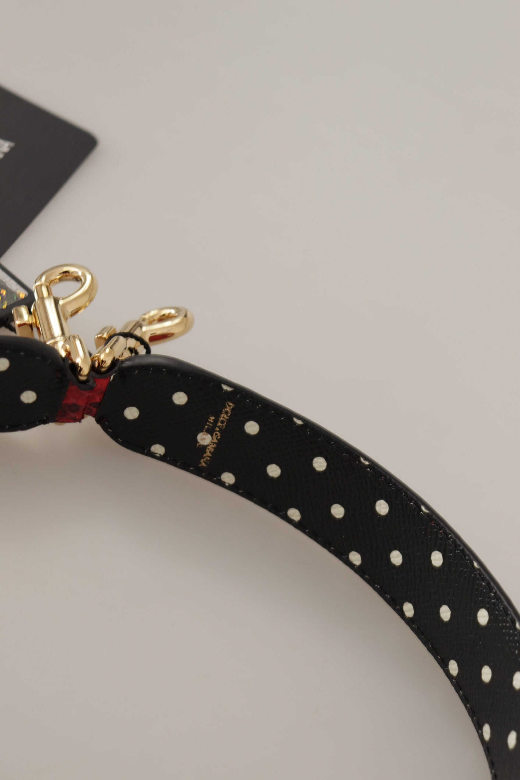 Dolce & Gabbana Red Python Leather Crystals Reversible Shoulder Strap - ClickThatClicks 