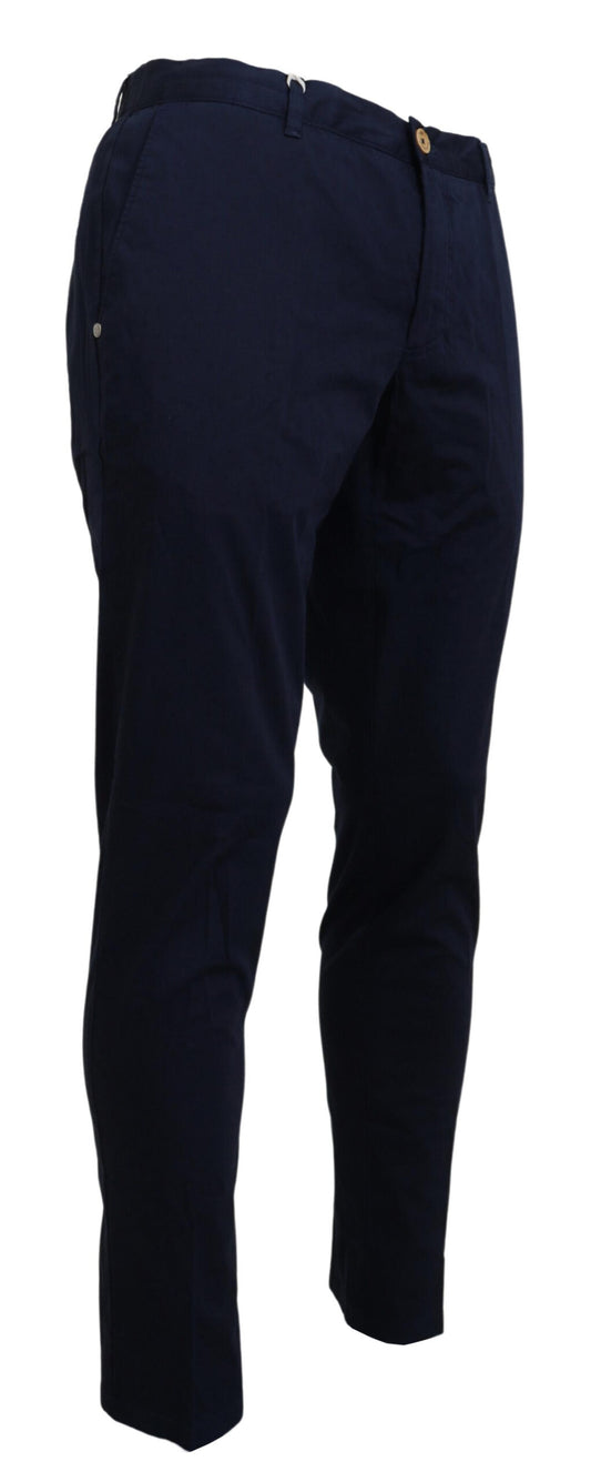 Domenico Tagliente Dark Blue Cotton Skinny Men Pants - ClickThatClicks 
