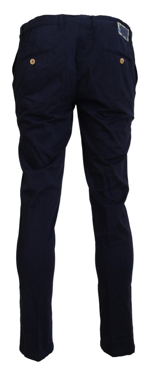 Domenico Tagliente Dark Blue Cotton Skinny Men Pants - ClickThatClicks 