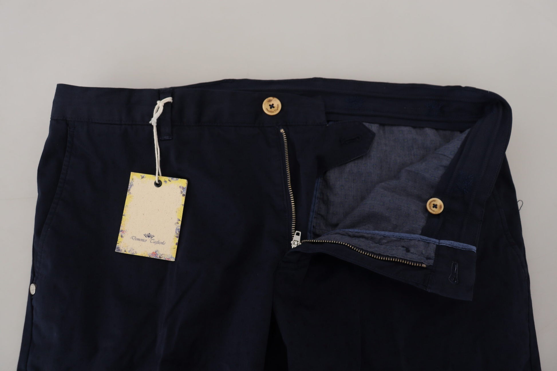 Domenico Tagliente Dark Blue Cotton Skinny Men Pants - ClickThatClicks 