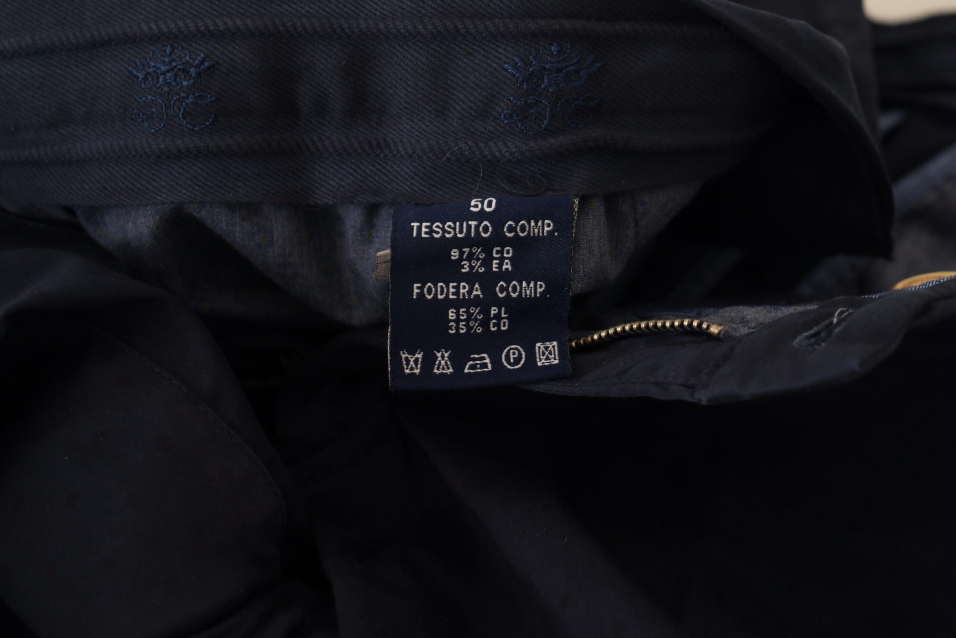 Domenico Tagliente Dark Blue Cotton Skinny Men Pants - ClickThatClicks 