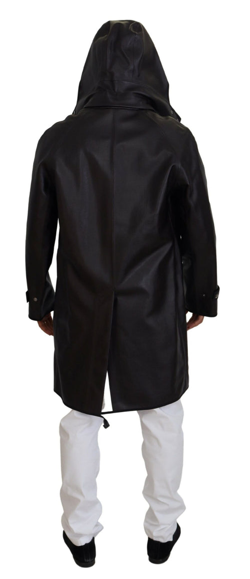 Dolce & Gabbana Black Trench Hooded Parka Cotton Jacket - ClickThatClicks 