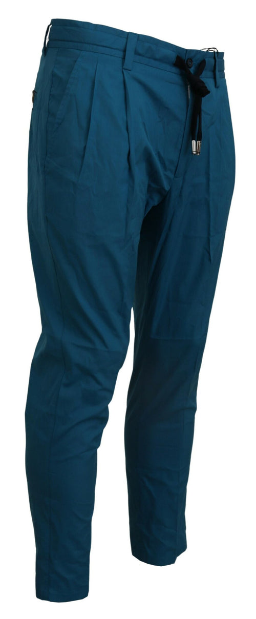 Dolce & Gabbana Blue Cotton Chinos Trousers Pants - ClickThatClicks 