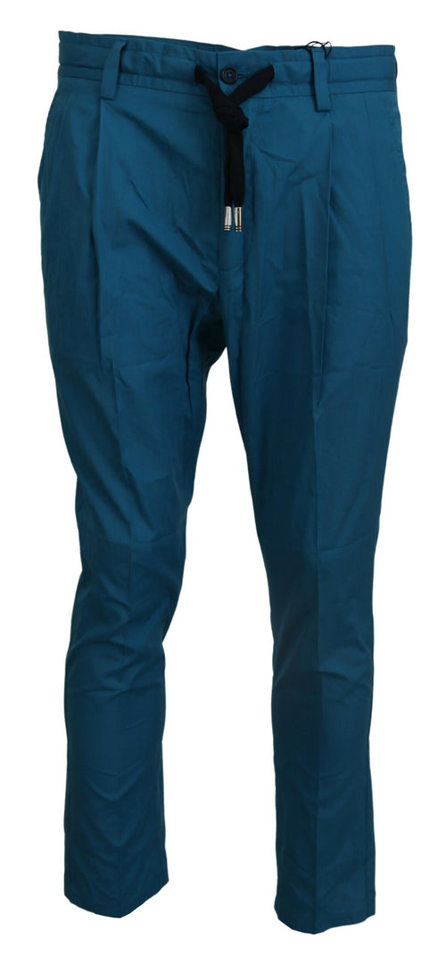 Dolce & Gabbana Blue Cotton Chinos Trousers Pants - ClickThatClicks 