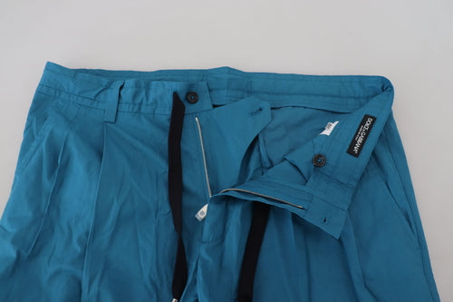 Dolce & Gabbana Blue Cotton Chinos Trousers Pants - ClickThatClicks 