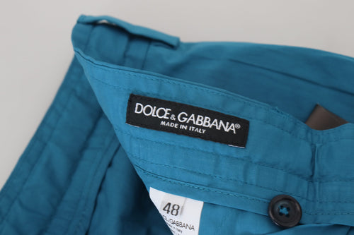 Dolce & Gabbana Blue Cotton Chinos Trousers Pants - ClickThatClicks 