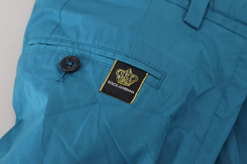 Dolce & Gabbana Blue Cotton Chinos Trousers Pants - ClickThatClicks 