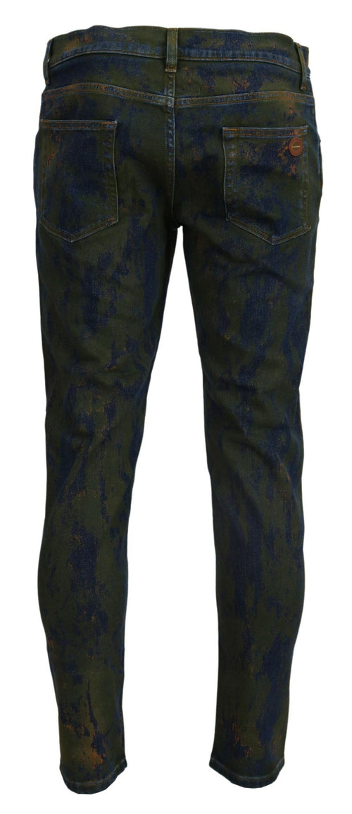 Dolce & Gabbana Blue Green Skinny Cotton Denim Jeans - ClickThatClicks 