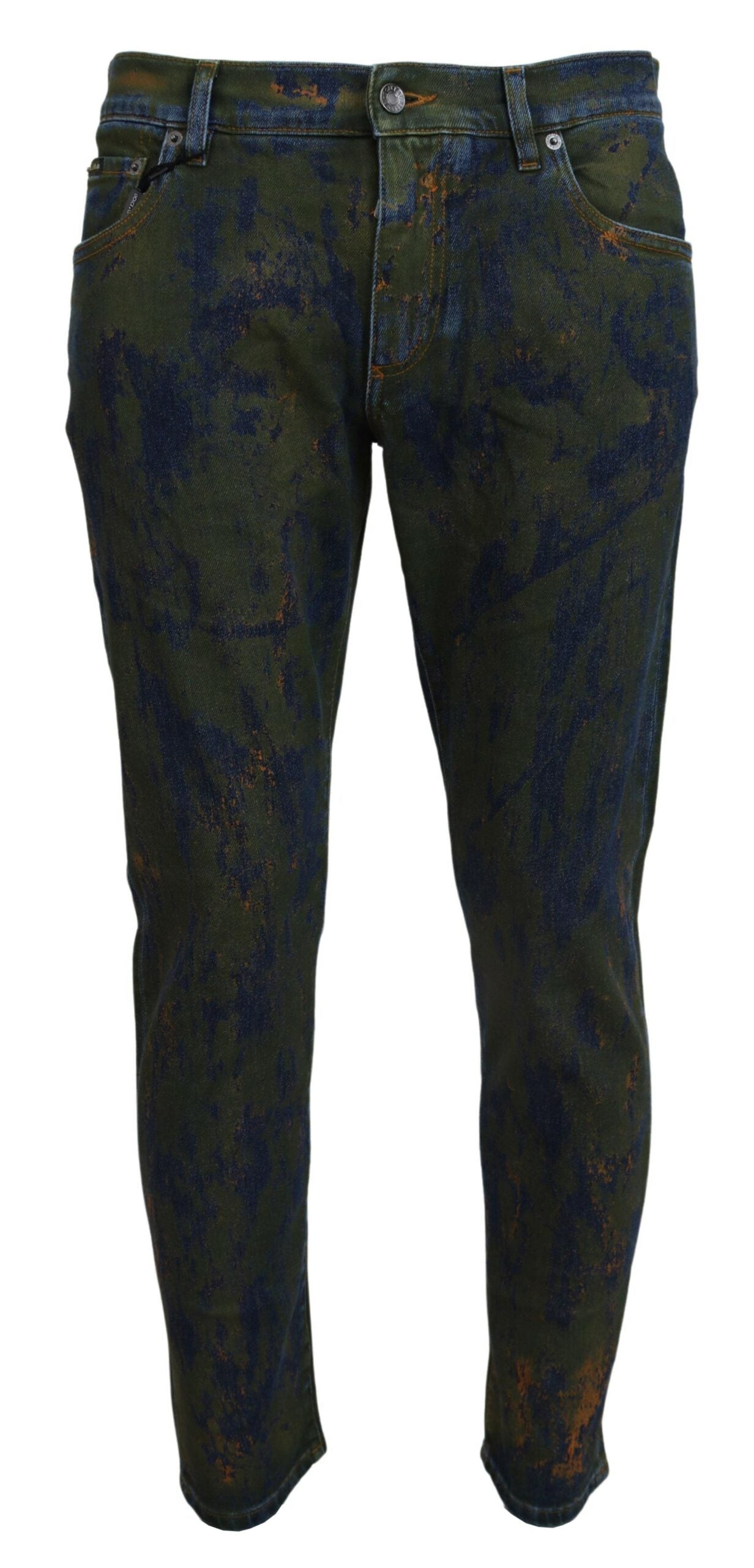 Dolce & Gabbana Blue Green Skinny Cotton Denim Jeans - ClickThatClicks 