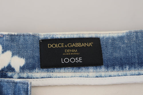Dolce & Gabbana Blue Ceasar Denim Cotton Loose Fit Jeans - ClickThatClicks 