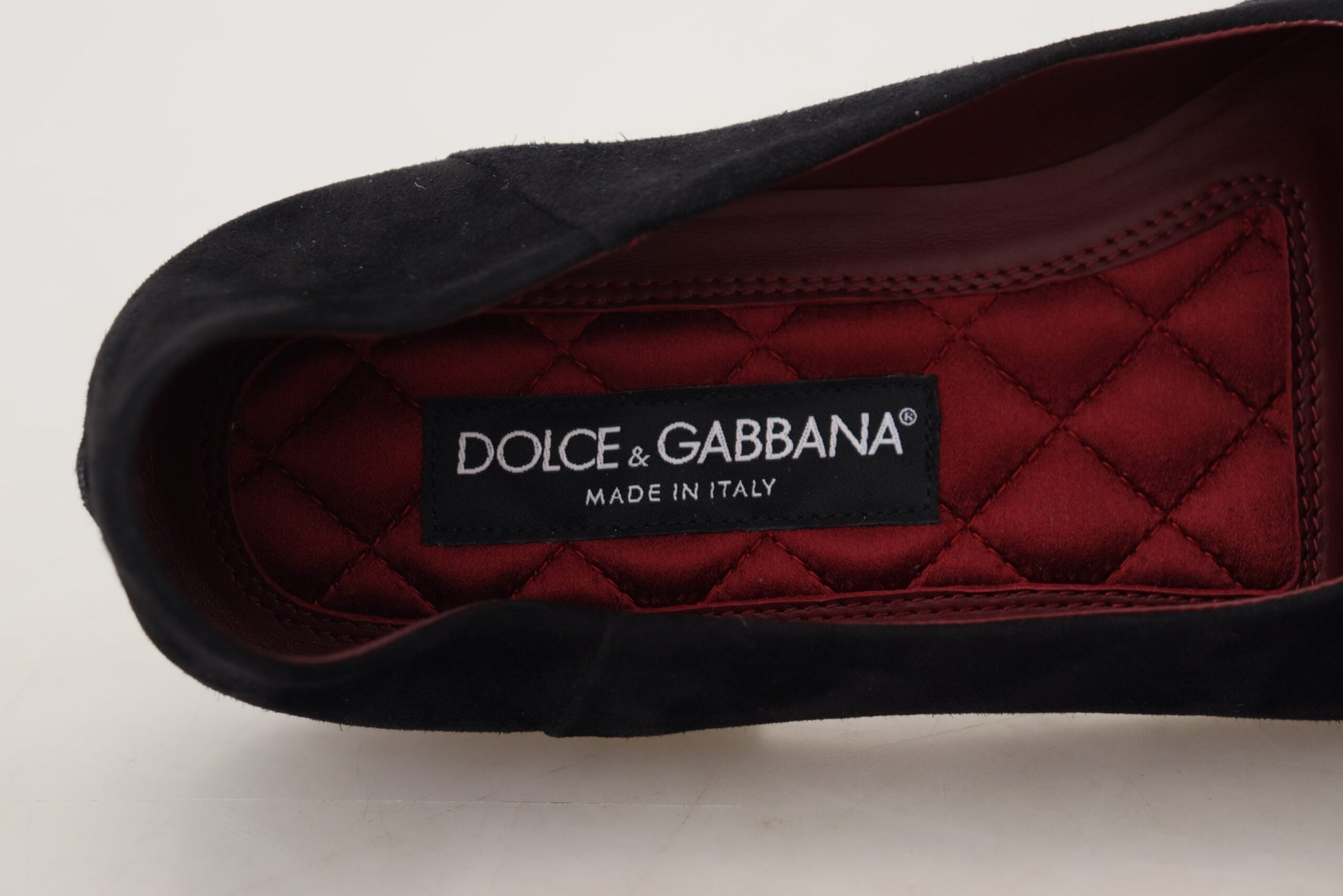 Dolce & Gabbana Black Suede Gold Cross Slip On Loafers Shoes - ClickThatClicks 