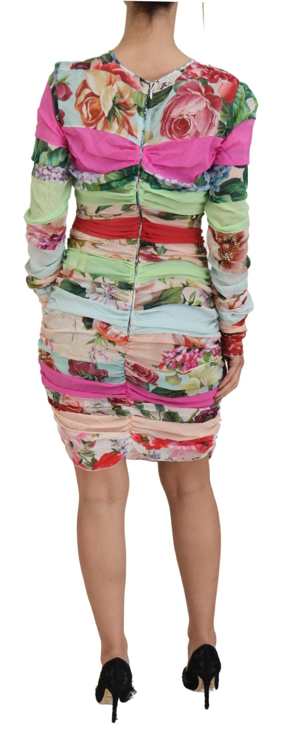 Dolce & Gabbana Multicolor Silk Floral Bodycon Sheath Dress - ClickThatClicks 