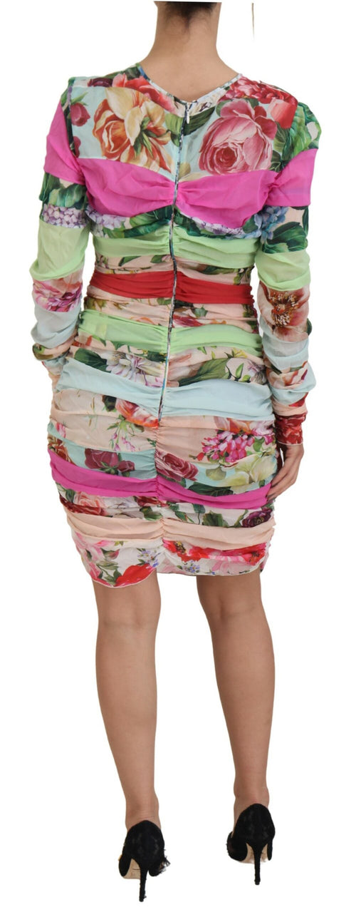 Dolce & Gabbana Multicolor Silk Floral Bodycon Sheath Dress - ClickThatClicks 