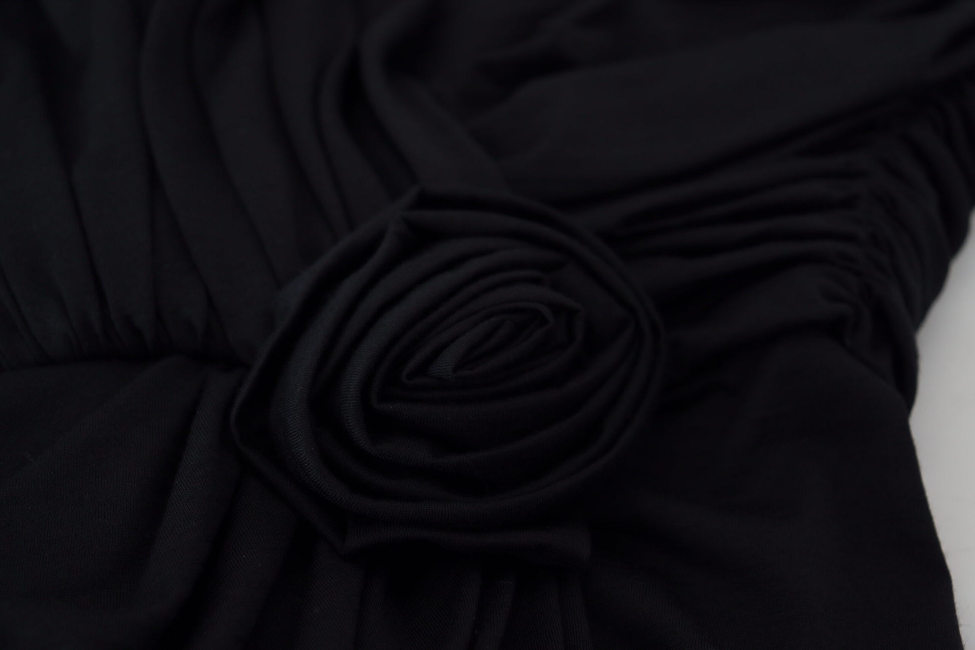 Dolce & Gabbana Black Wrap Sheath One Shoulder Wool Dress - ClickThatClicks 