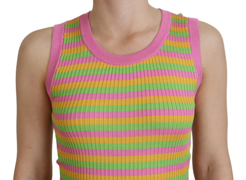 Dolce & Gabbana Multicolor Silk Vest Pullover Tank Top - ClickThatClicks 