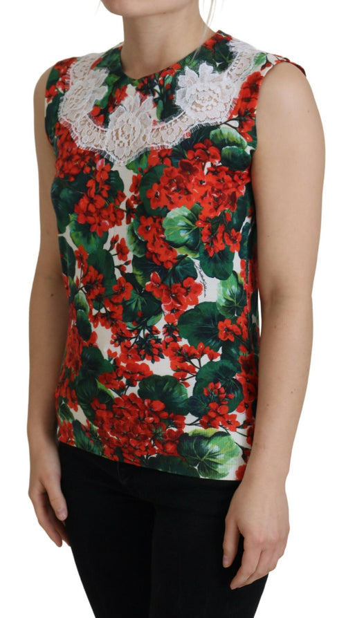 Dolce & Gabbana White Floral Wool Lace Vest Tank Top - ClickThatClicks 