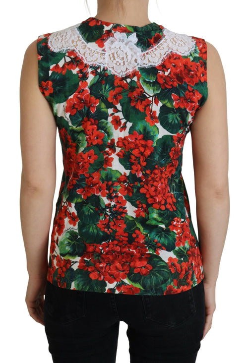 Dolce & Gabbana White Floral Wool Lace Vest Tank Top - ClickThatClicks 