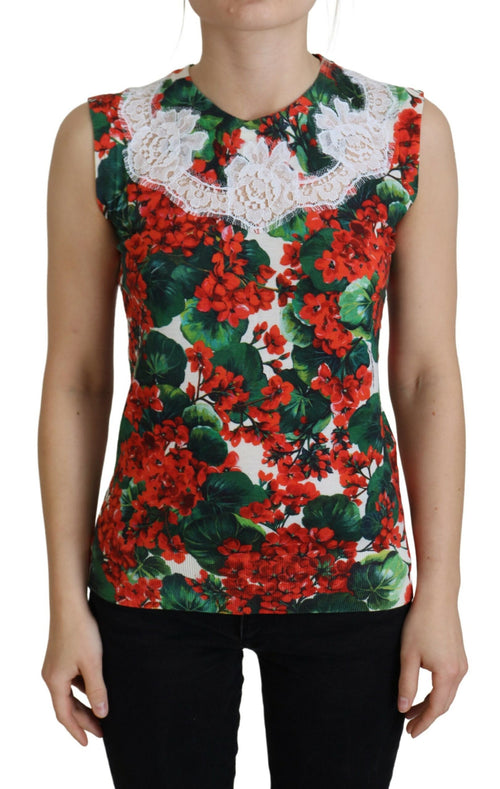 Dolce & Gabbana White Floral Wool Lace Vest Tank Top - ClickThatClicks 