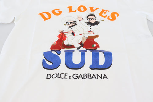 Dolce & Gabbana White Cotton DG Loves SUD  T-shirt - ClickThatClicks 