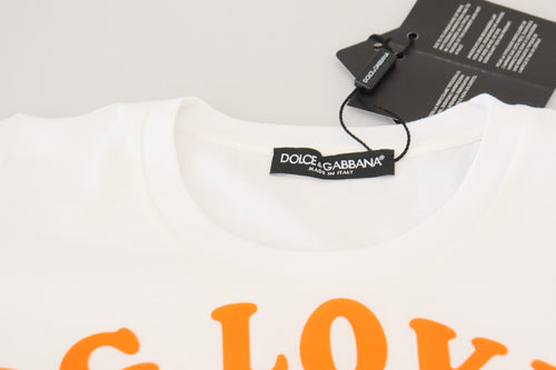 Dolce & Gabbana White Cotton DG Loves SUD  T-shirt - ClickThatClicks 