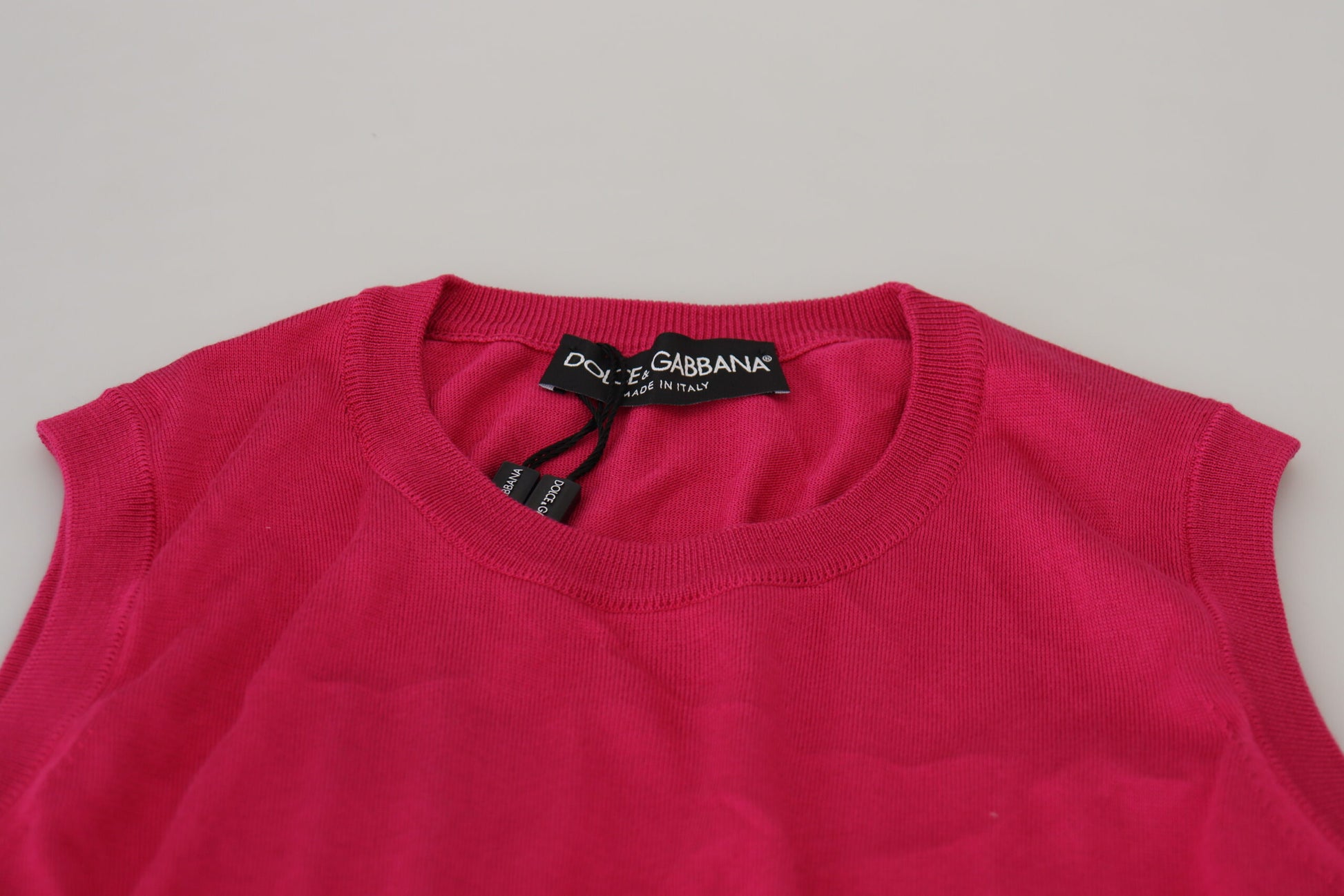 Dolce & Gabbana Pink Silk Vest Pullover Crewneck Tank Top - ClickThatClicks 
