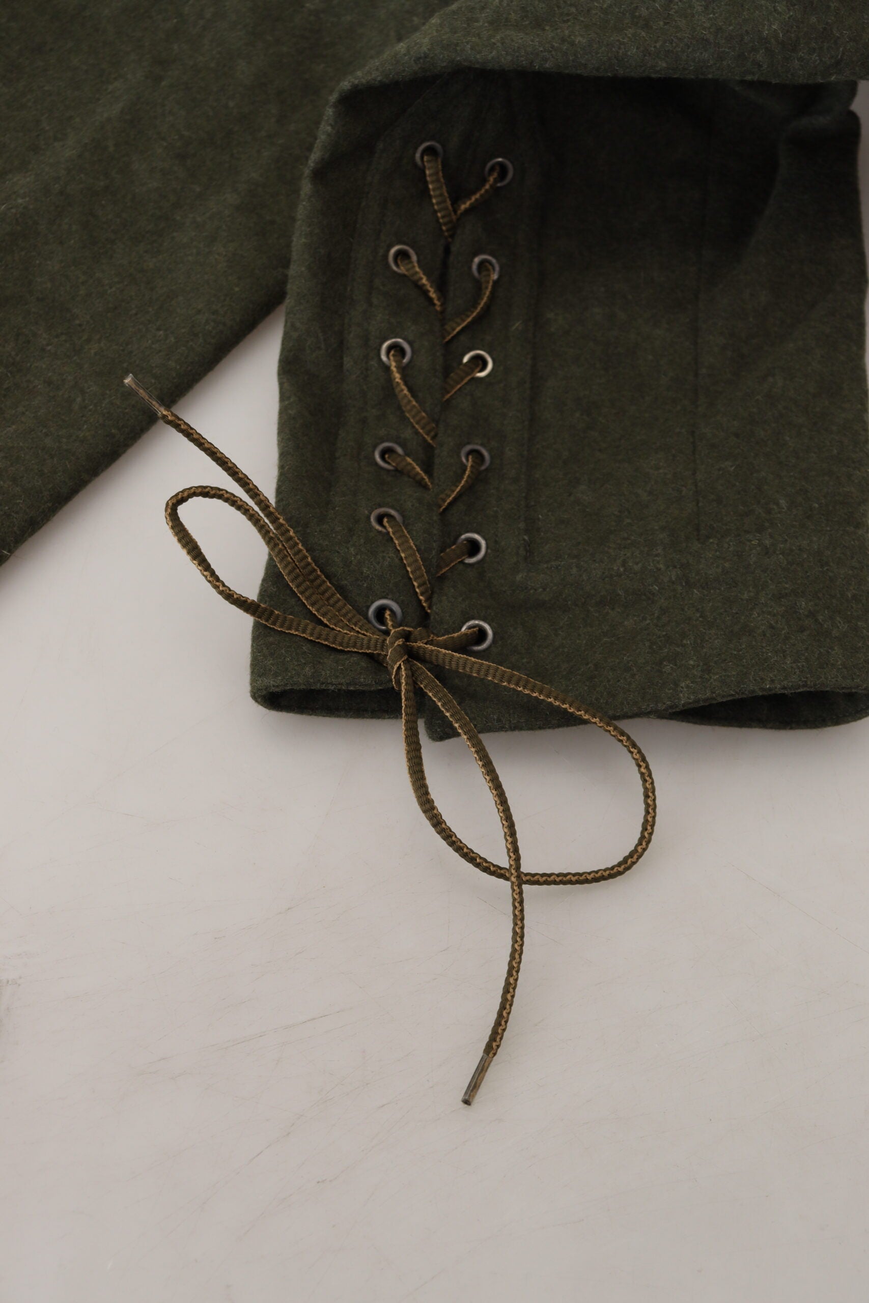 Ermanno Scervino Green Lace Up Leg Women Tapered Pants - ClickThatClicks 
