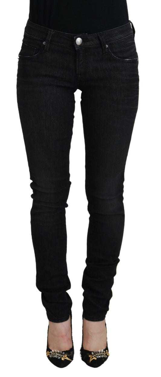 Acht Black Cotton Slim Fit Women Casual Denim Jeans - ClickThatClicks 