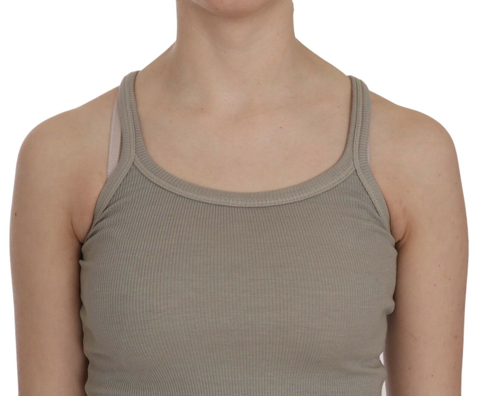 PINK MEMORIES Beige Sleeveless Spaghetti Strap Tank Blouse - ClickThatClicks 