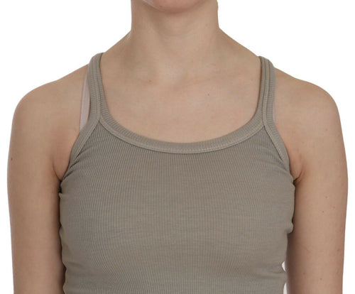 PINK MEMORIES Beige Sleeveless Spaghetti Strap Tank Blouse - ClickThatClicks 