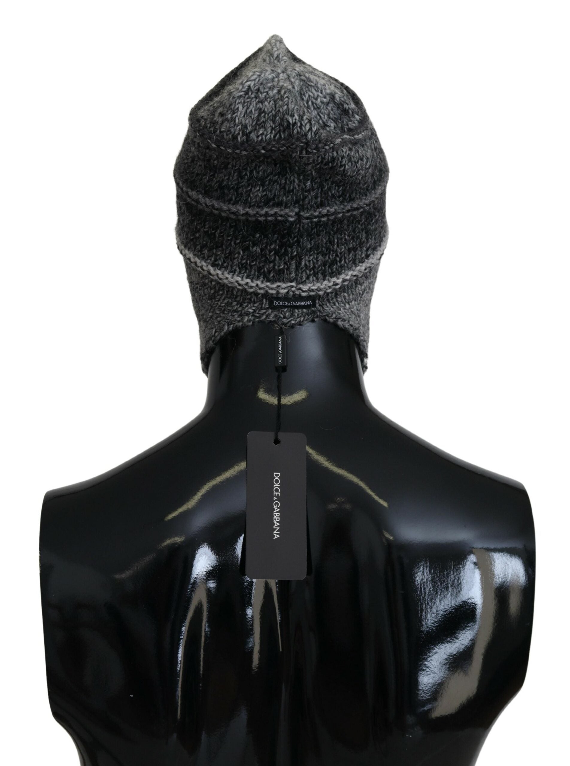 Dolce & Gabbana Gray Warm Fleece Ear Flaps Knit Beanie Hat - ClickThatClicks 