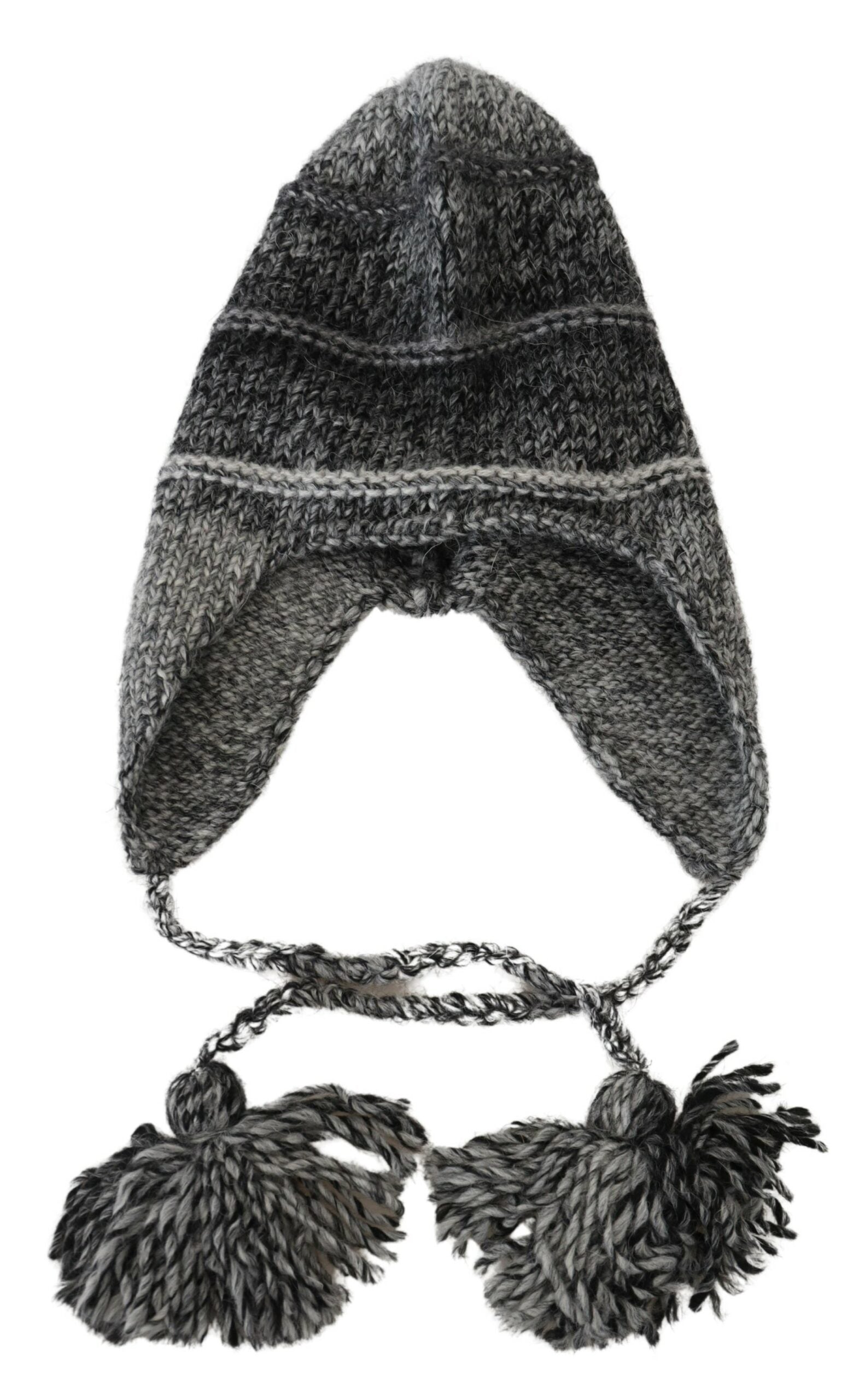 Dolce & Gabbana Gray Warm Fleece Ear Flaps Knit Beanie Hat - ClickThatClicks 