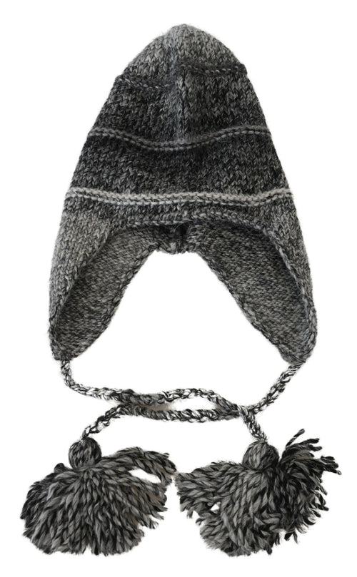 Dolce & Gabbana Gray Warm Fleece Ear Flaps Knit Beanie Hat - ClickThatClicks 