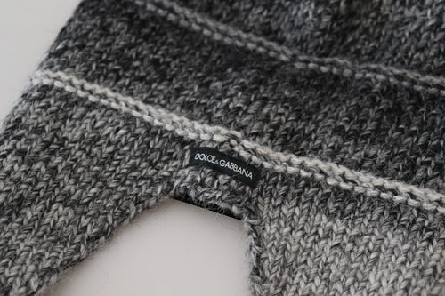 Dolce & Gabbana Gray Warm Fleece Ear Flaps Knit Beanie Hat - ClickThatClicks 