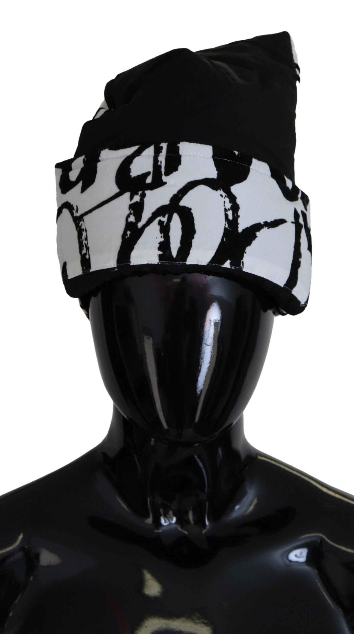 Dolce & Gabbana White Printed Nylon Women Winter Beanie Cap Hat - ClickThatClicks 