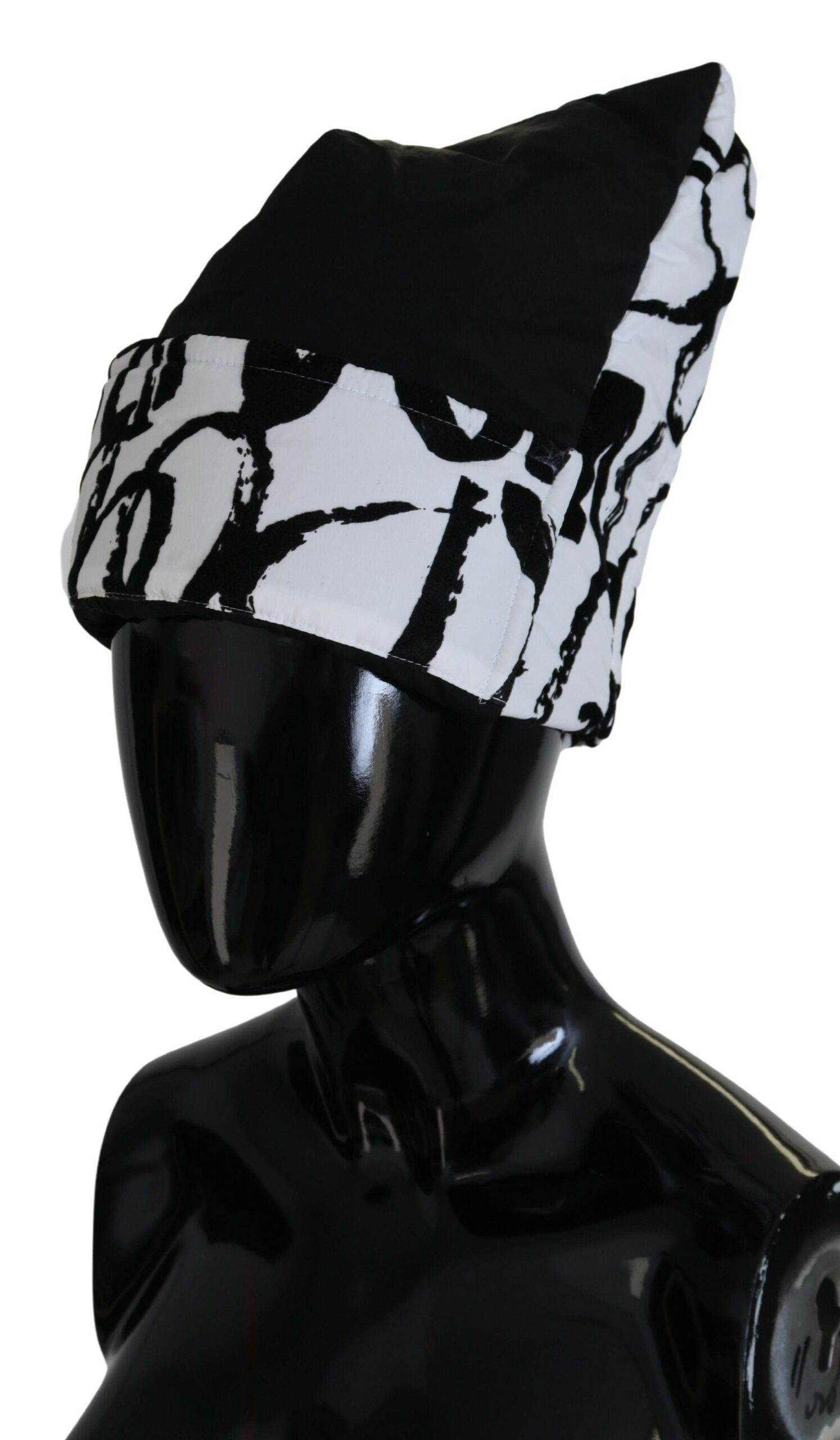 Dolce & Gabbana White Printed Nylon Women Winter Beanie Cap Hat - ClickThatClicks 