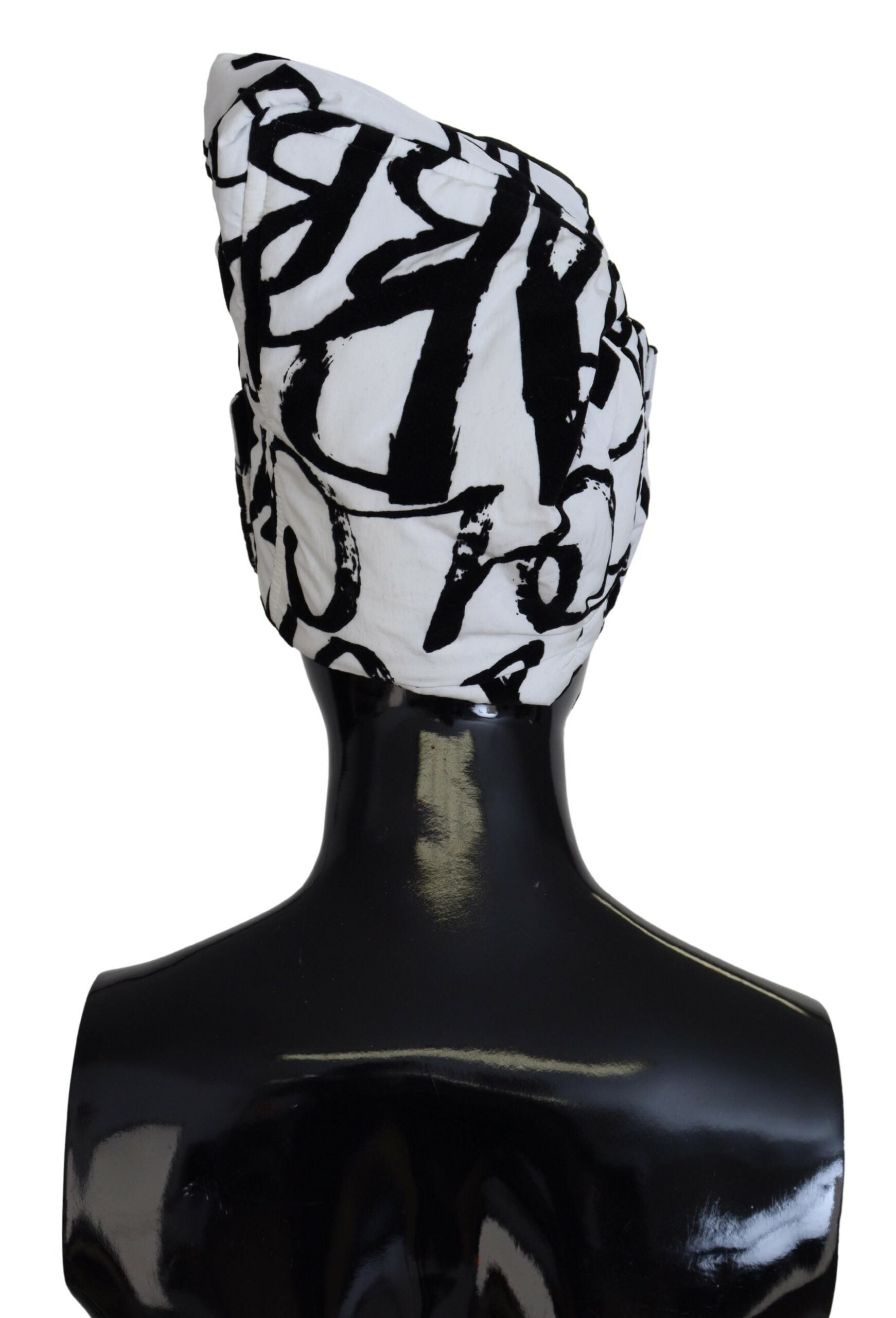 Dolce & Gabbana White Printed Nylon Women Winter Beanie Cap Hat - ClickThatClicks 