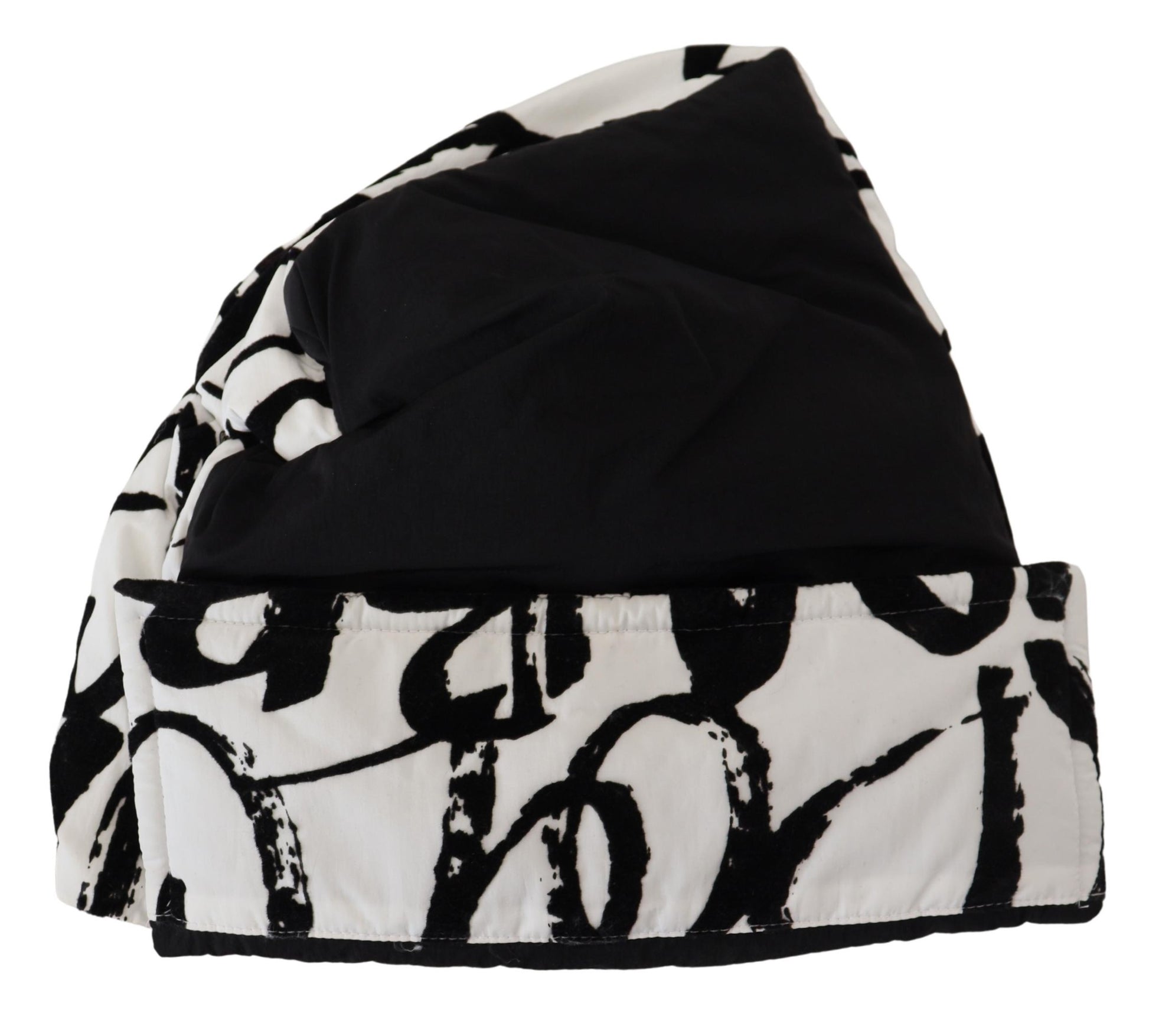 Dolce & Gabbana White Printed Nylon Women Winter Beanie Cap Hat - ClickThatClicks 