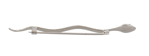 Dolce & Gabbana Silver Brass Crystal Spilla Serpente Mens Brooch Pin - ClickThatClicks 