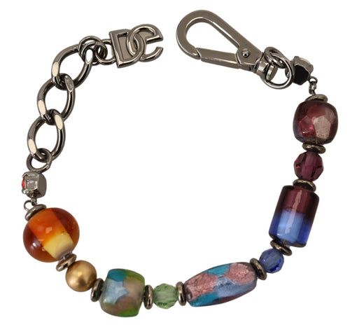 Dolce & Gabbana multicolor Silver Chain Brass Beaded Lobster Clasp Bracelet - ClickThatClicks 