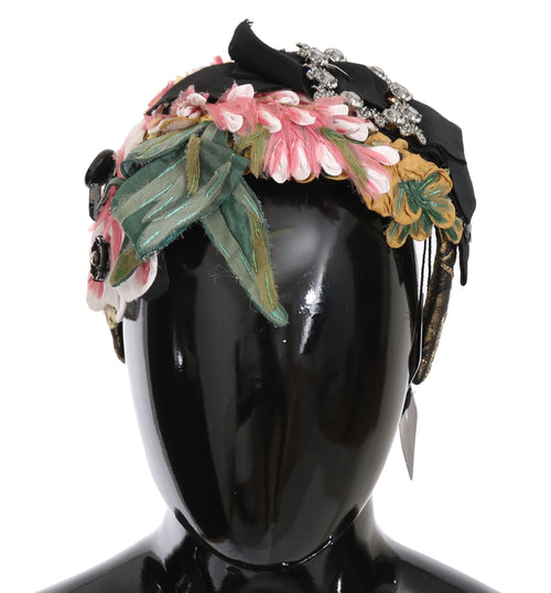 Dolce & Gabbana Multicolor Tiara Floral Crystal Bow Diadem Headband - ClickThatClicks 