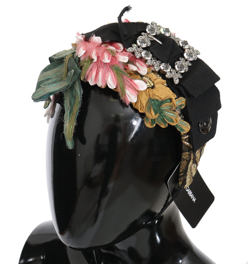 Dolce & Gabbana Multicolor Tiara Floral Crystal Bow Diadem Headband - ClickThatClicks 