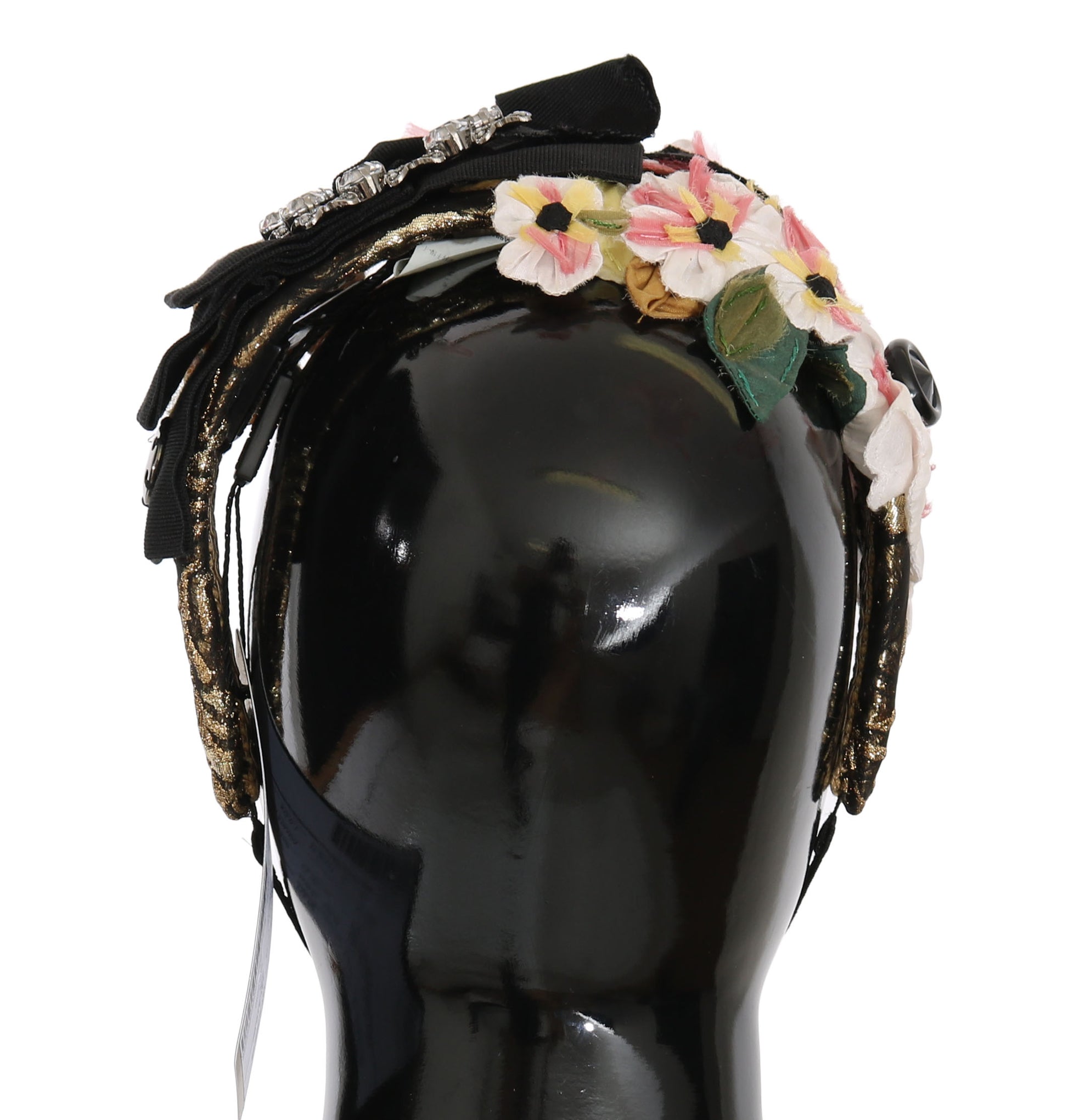 Dolce & Gabbana Multicolor Tiara Floral Crystal Bow Diadem Headband - ClickThatClicks 