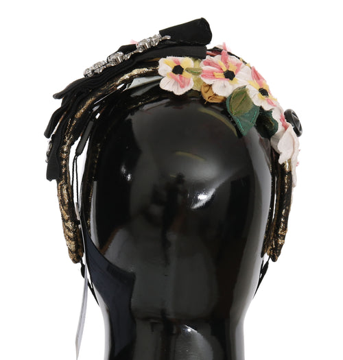 Dolce & Gabbana Multicolor Tiara Floral Crystal Bow Diadem Headband - ClickThatClicks 
