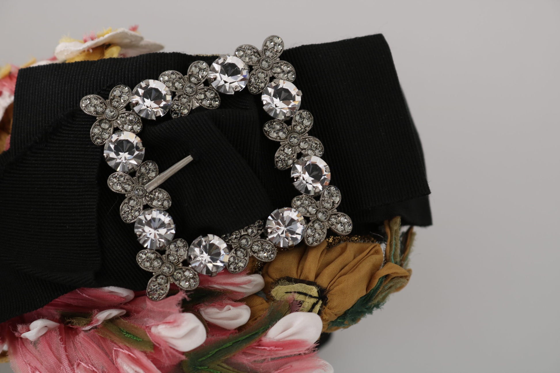 Dolce & Gabbana Multicolor Tiara Floral Crystal Bow Diadem Headband - ClickThatClicks 