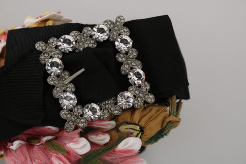 Dolce & Gabbana Multicolor Tiara Floral Crystal Bow Diadem Headband - ClickThatClicks 